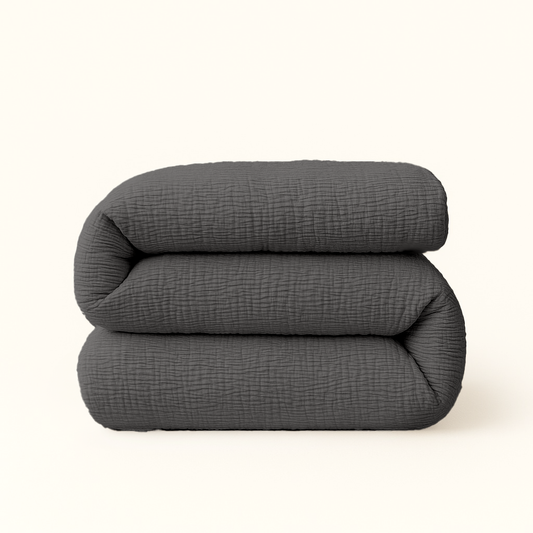 Dekbed Zonder Overtrek Micro Mousseline Antraciet