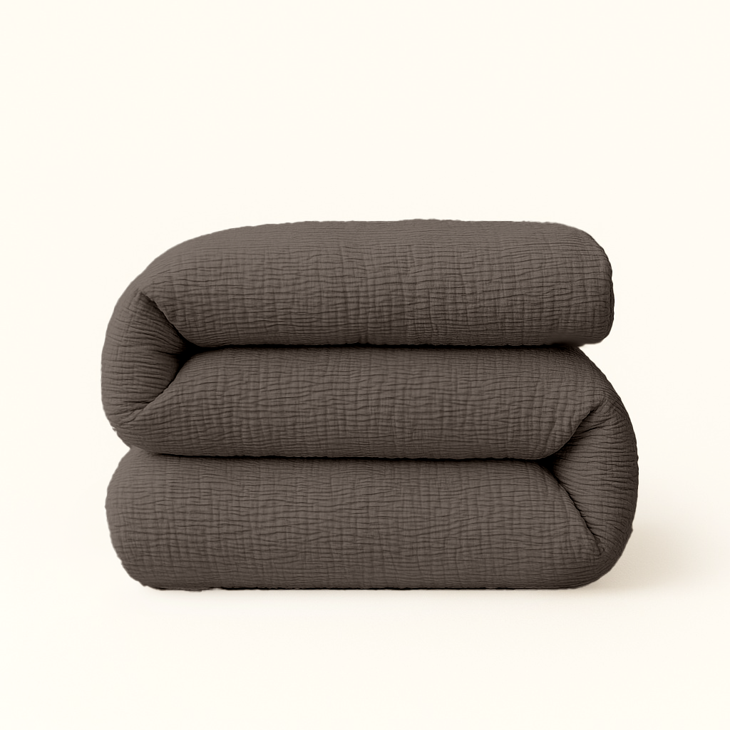 Dekbed Zonder Overtrek Micro Mousseline Bruin