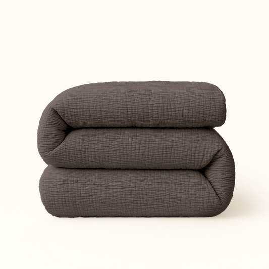 Dekbed Zonder Overtrek Micro Mousseline Bruin
