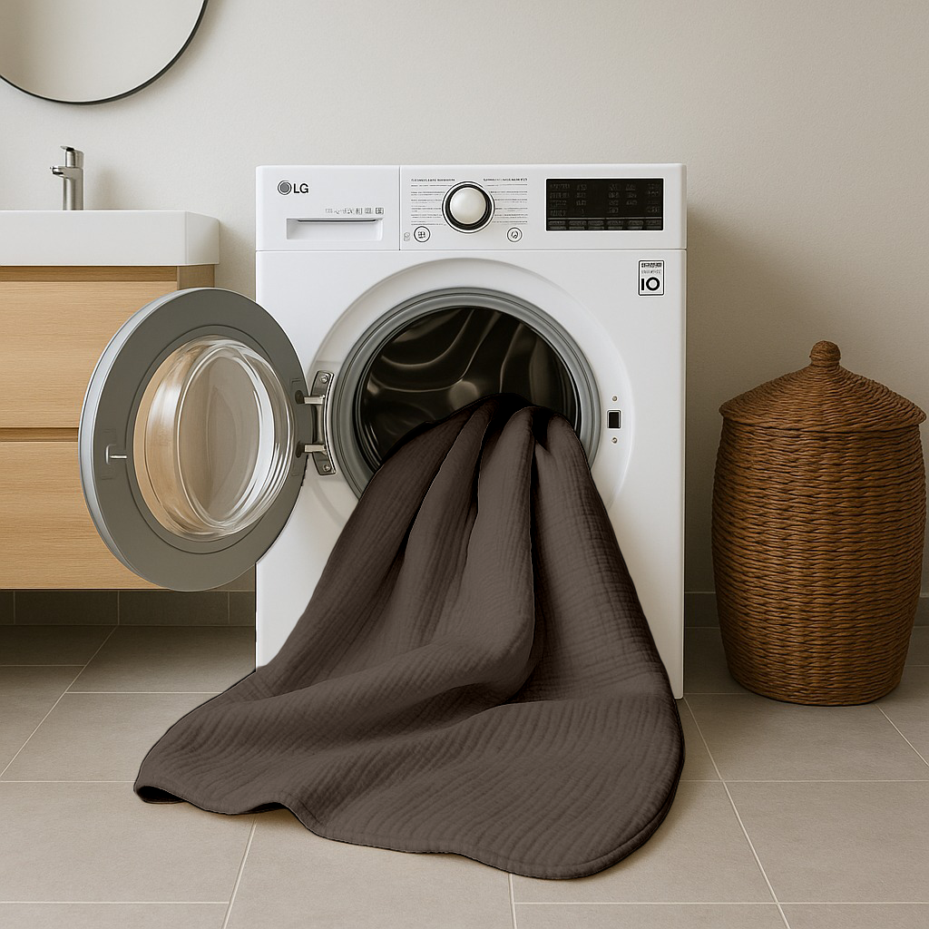 Dekbed Zonder Overtrek Micro Mousseline Bruin