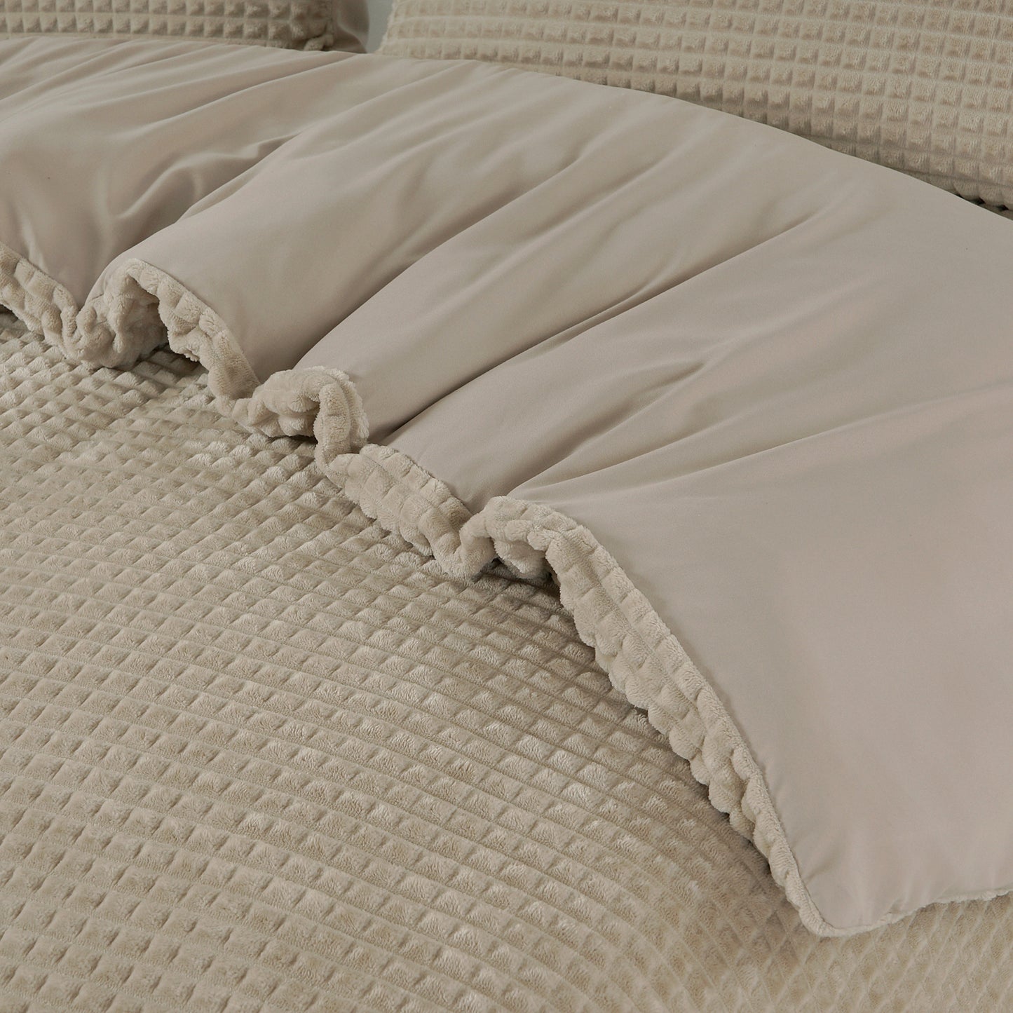 Dekbedovertrek Teddy Polar Bear Fur Iced Coffee Taupe