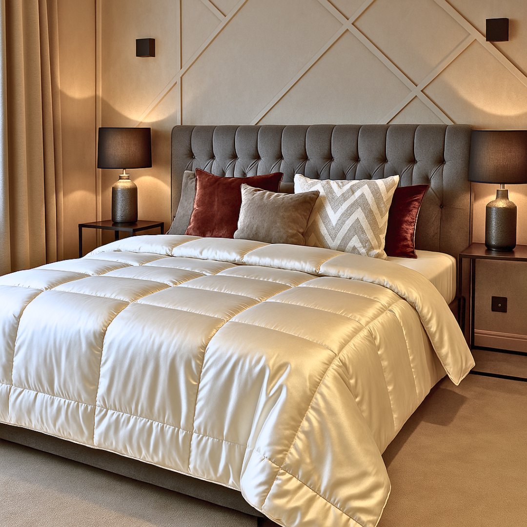 Dekbed Zonder Overtrek Satijn Pearl White