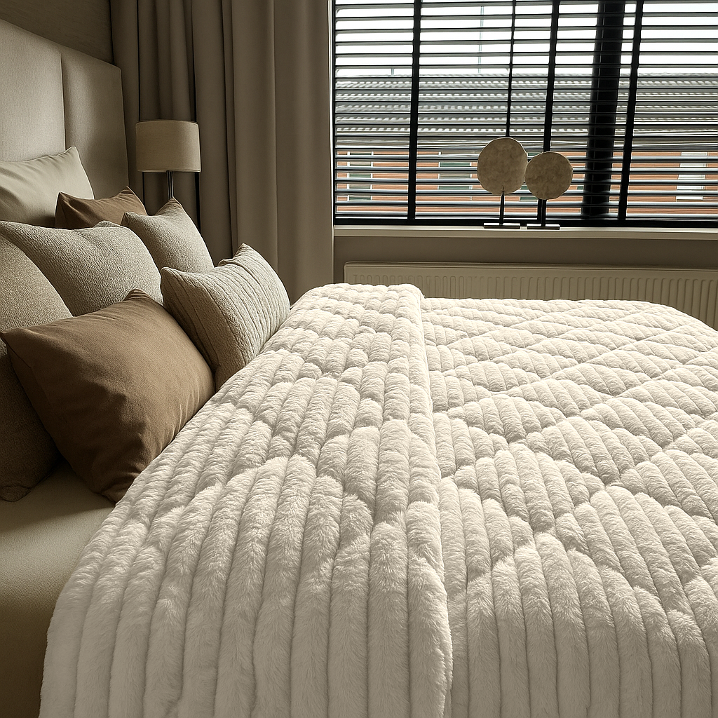 Dekbed Zonder Overtrek Teddy Chunky Rib™ Cappuccino White