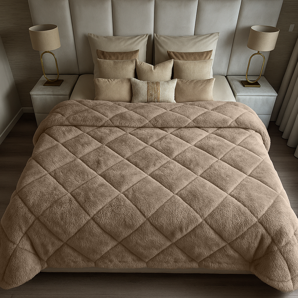 Dekbed Zonder Overtrek Teddy Fluffy™ Iced Coffee Taupe
