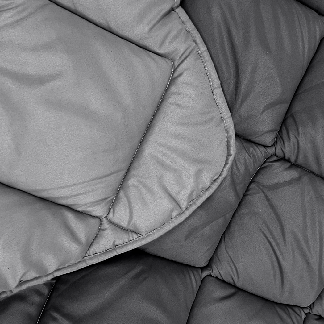 Dekbed Zonder Overtrek Mat Satijn Antracite / Grey (220cm lang)