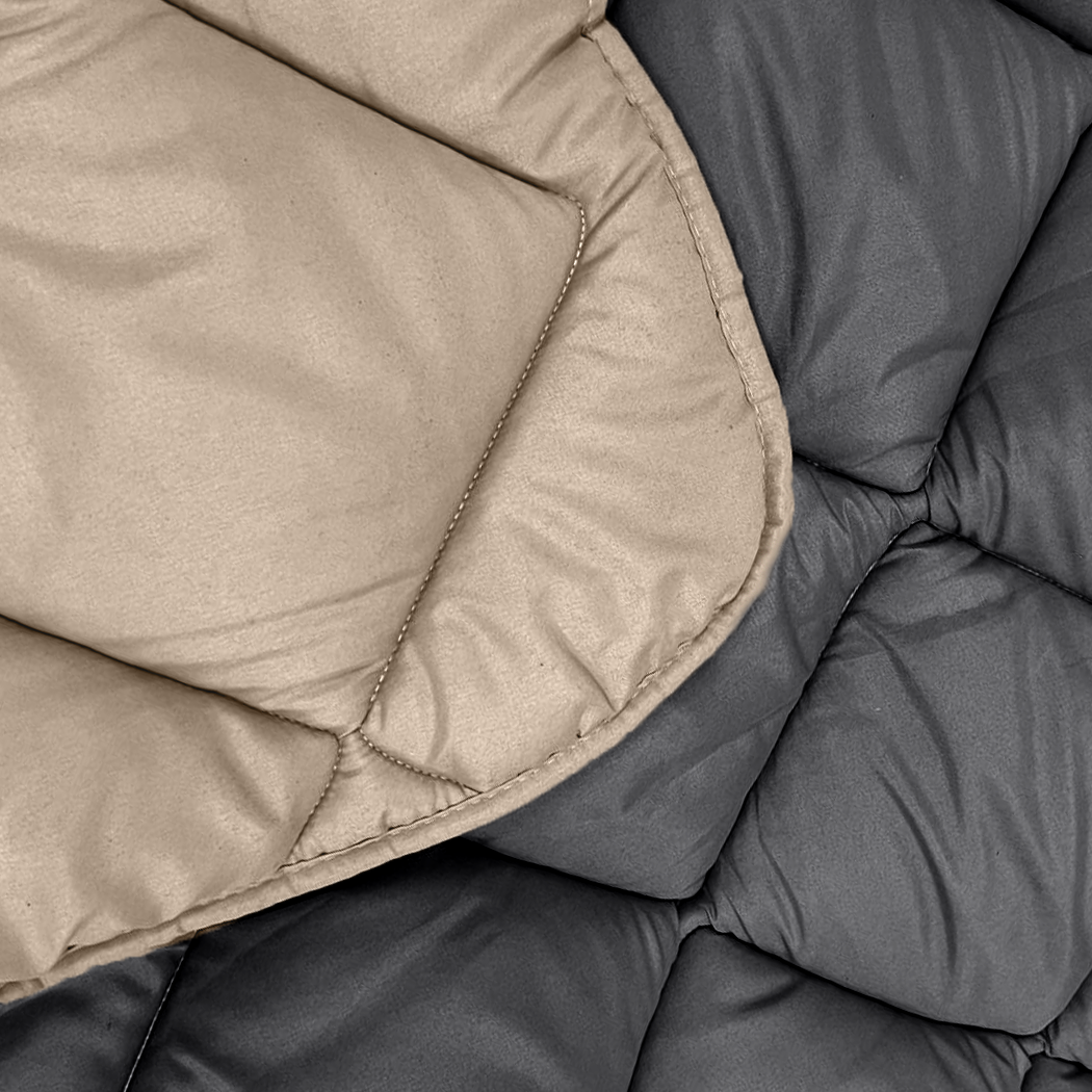 Dekbed Zonder Overtrek Mat Satijn Taupe / Antra (220cm lang)