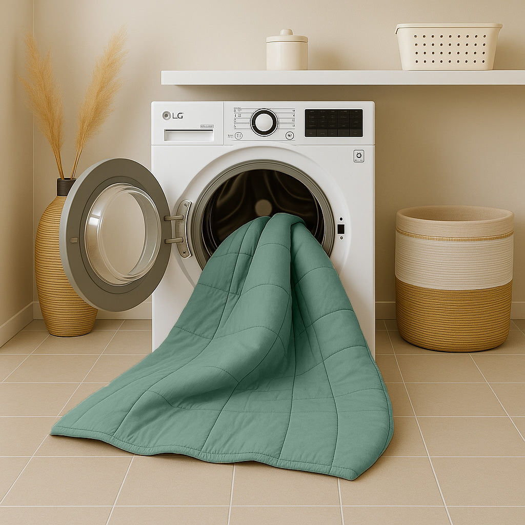 Dekbed Zonder Overtrek Stone Washed Groen