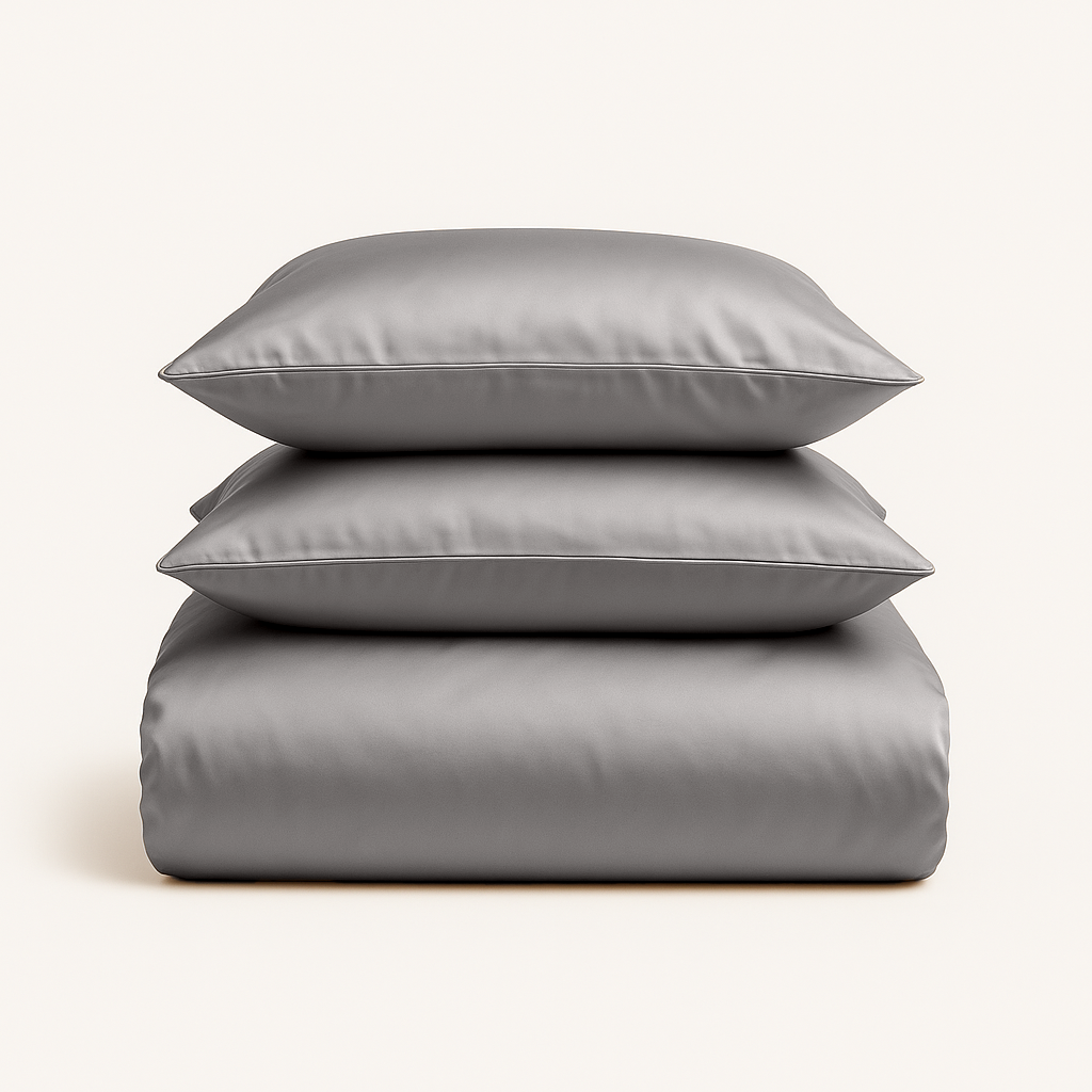 Dekbedovertrek set Effen Luxe Katoen Satijn Stone Grey