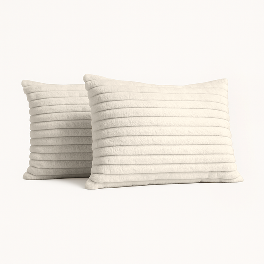 Kussenslopen Teddy Chunky Rib™ Cappuccino White 60x70cm 2-Pack