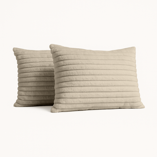 Kussenslopen Teddy Chunky Rib™ Sand 60x70cm 2-Pack