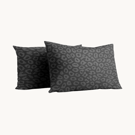 Y-NOT Kussenslopen Velvet Panther Skin Dark Grey 60x70 cm 2-pack
