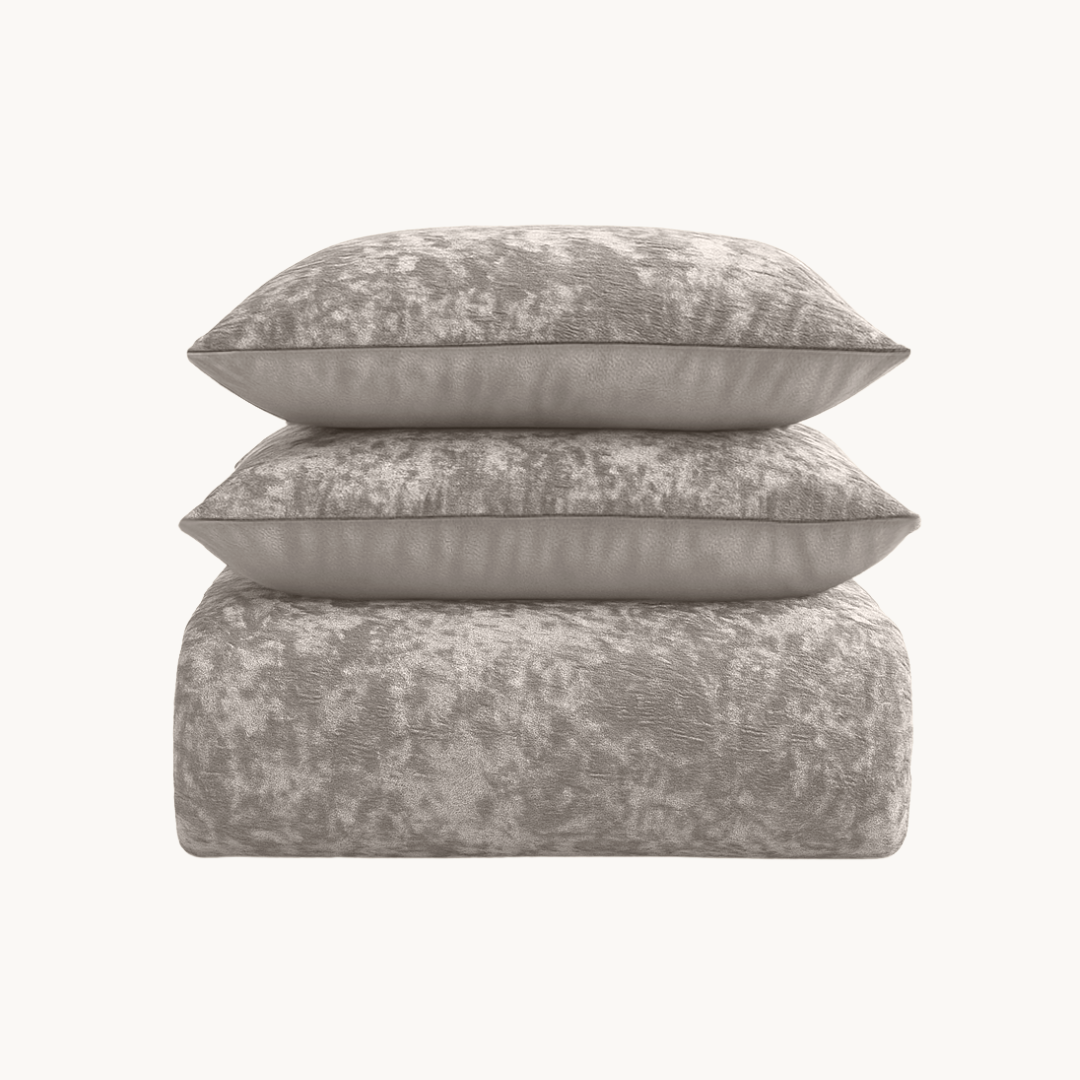 Dekbedovertrek set Vintage Velvet Taupe/Grey Zand