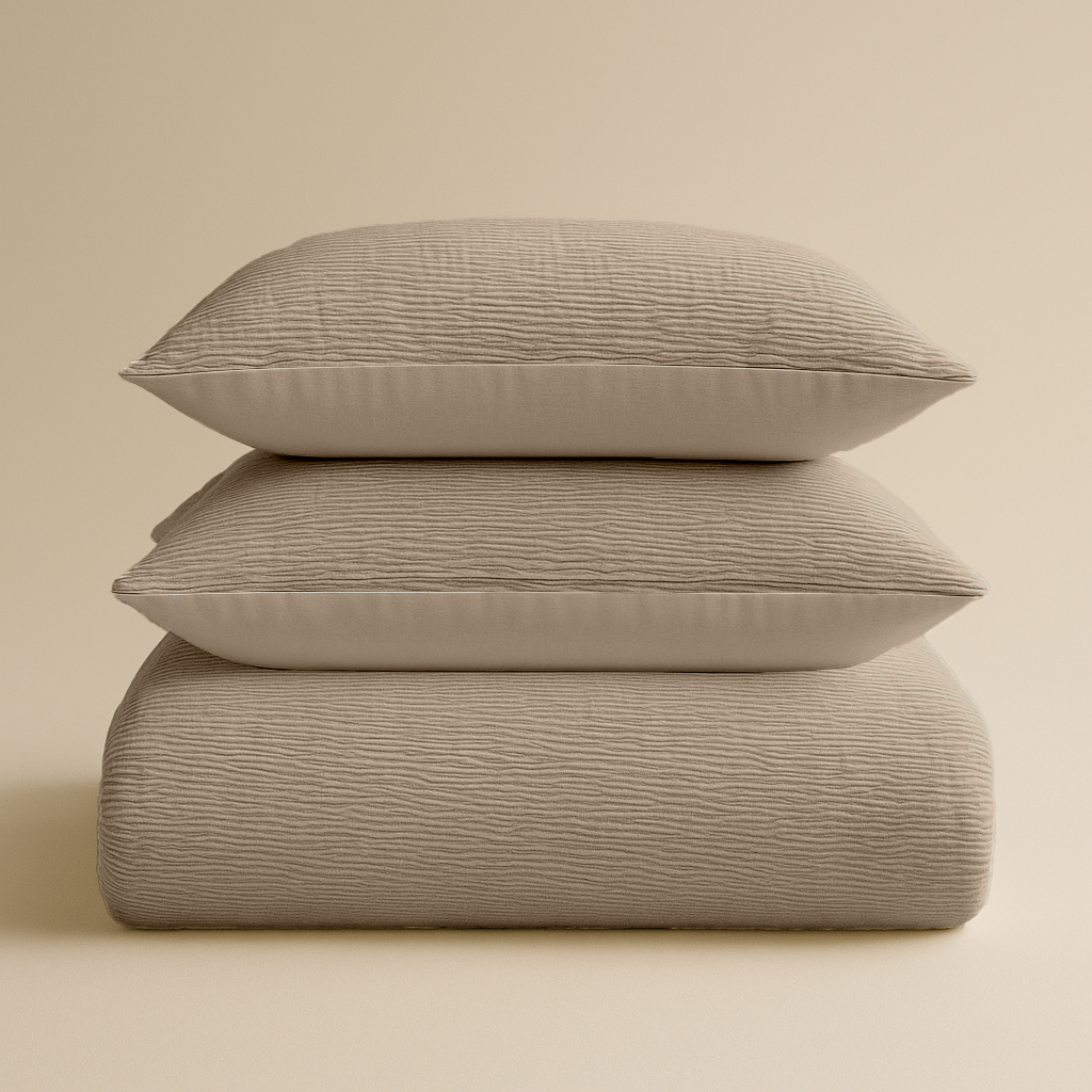 Dekbedovertrek set Micro Mousseline Taupe