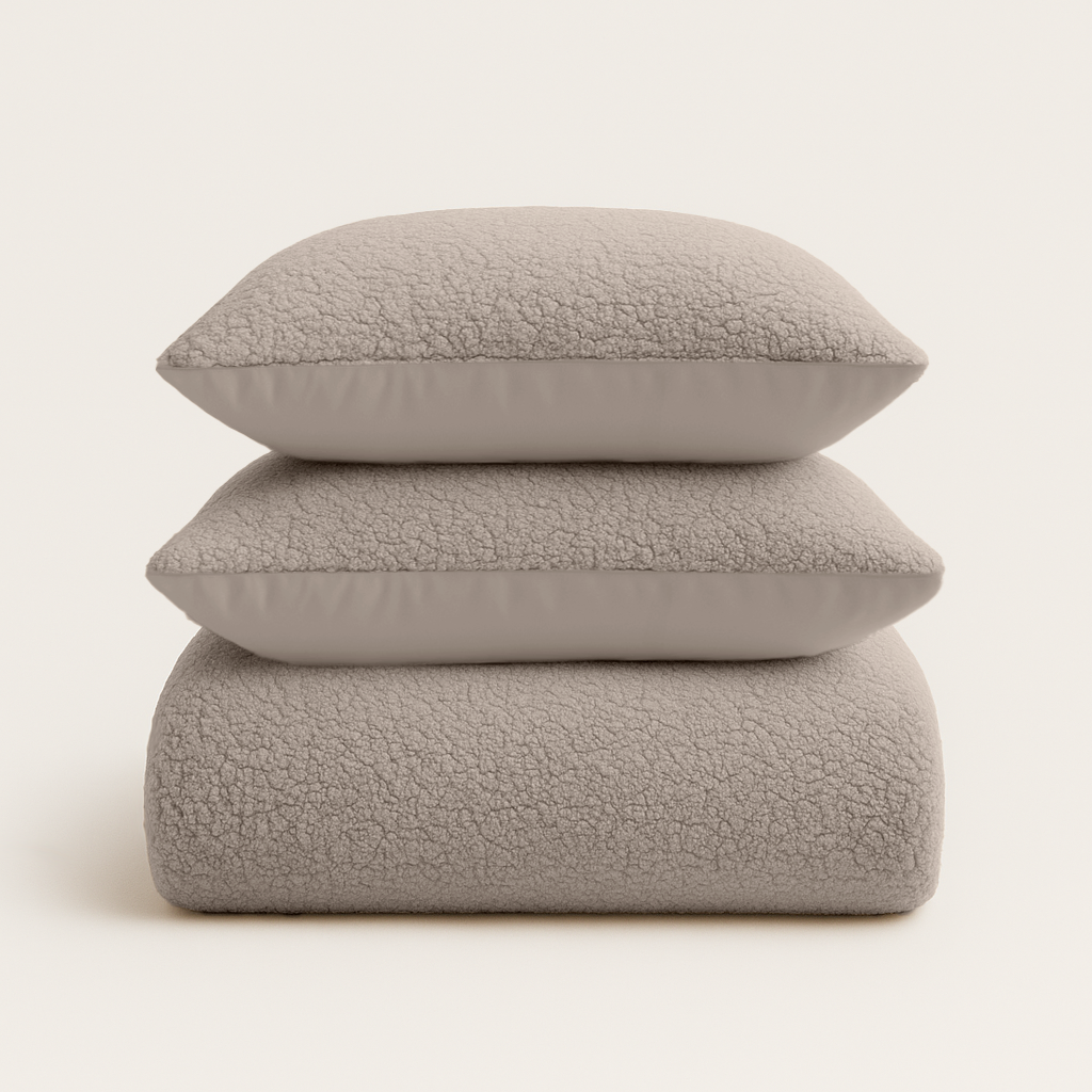 Dekbedovertrek set Teddy Iced Coffee Taupe
