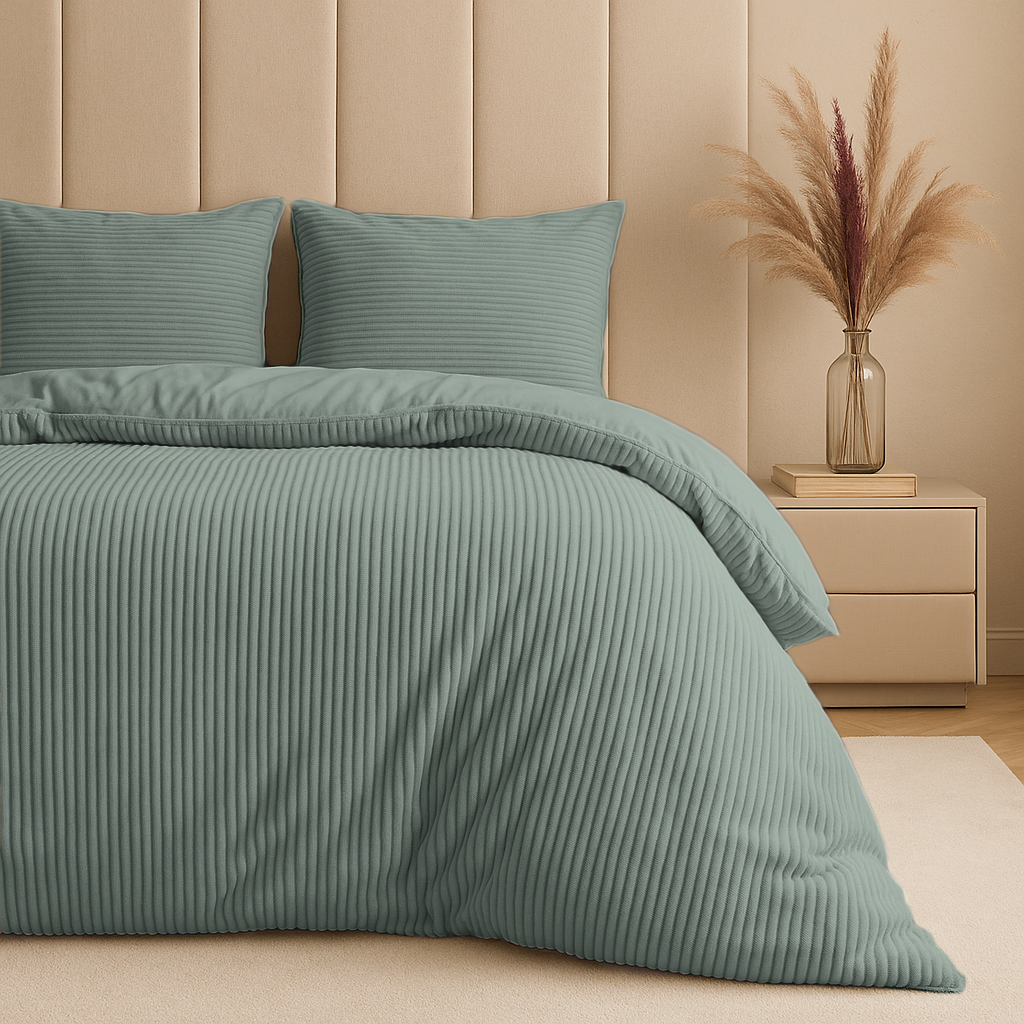 Dekbedovertrek Teddy™ Rib Jade Green