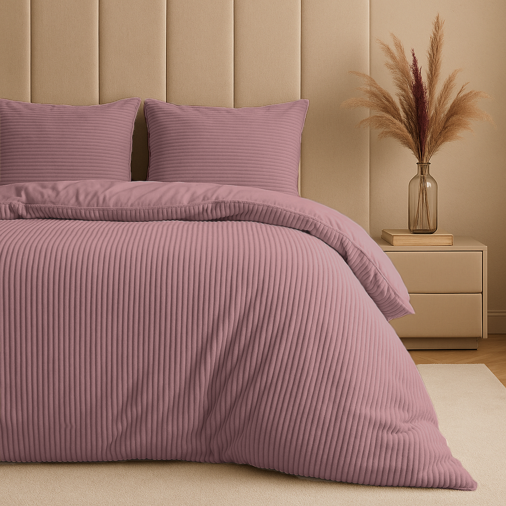 Dekbedovertrek Teddy™ Rib Old Pink