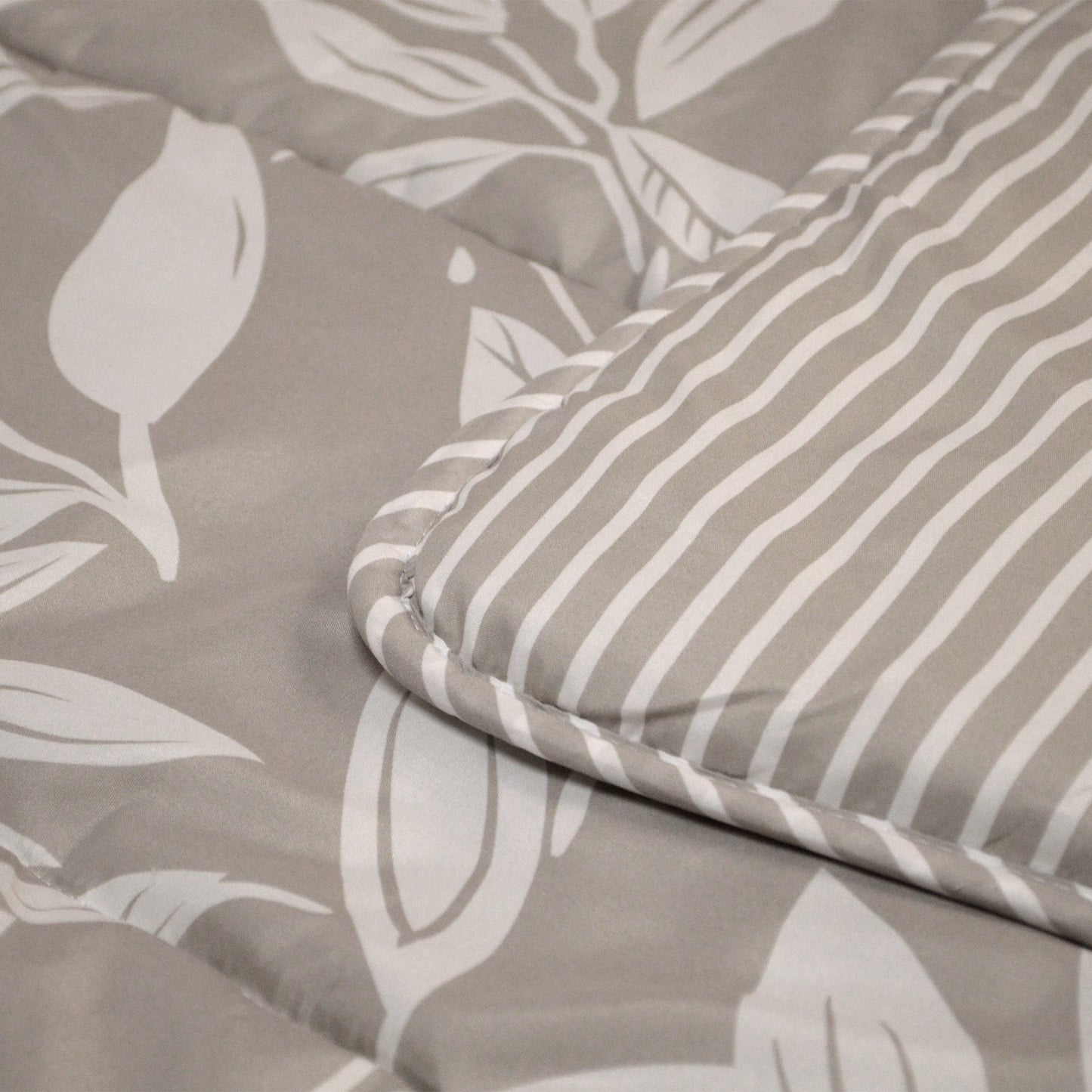 Dekbed Zonder Overtrek 2-in-1 Leaves Taupe Grey