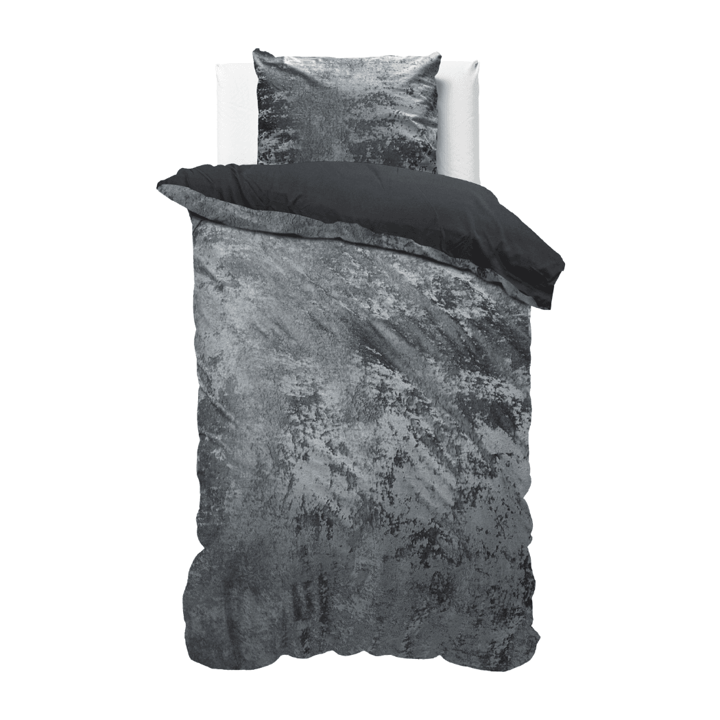 Dekbedovertrek set - Velvet Chenille Volcanic antraciet - Y-NOT | be different