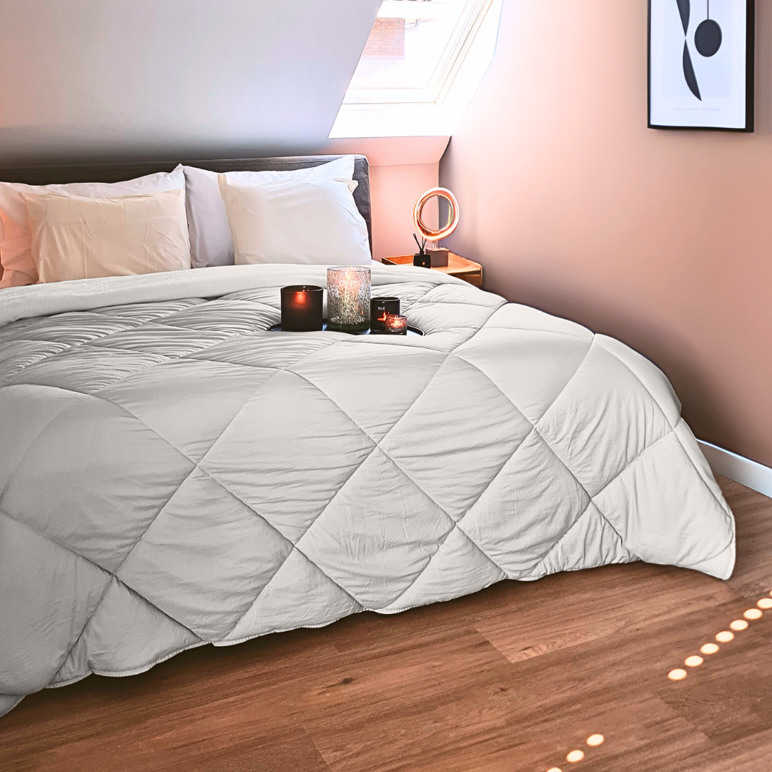 Dekbed Zonder Overtrek Mat Satijn Offwhite (220cm lang)