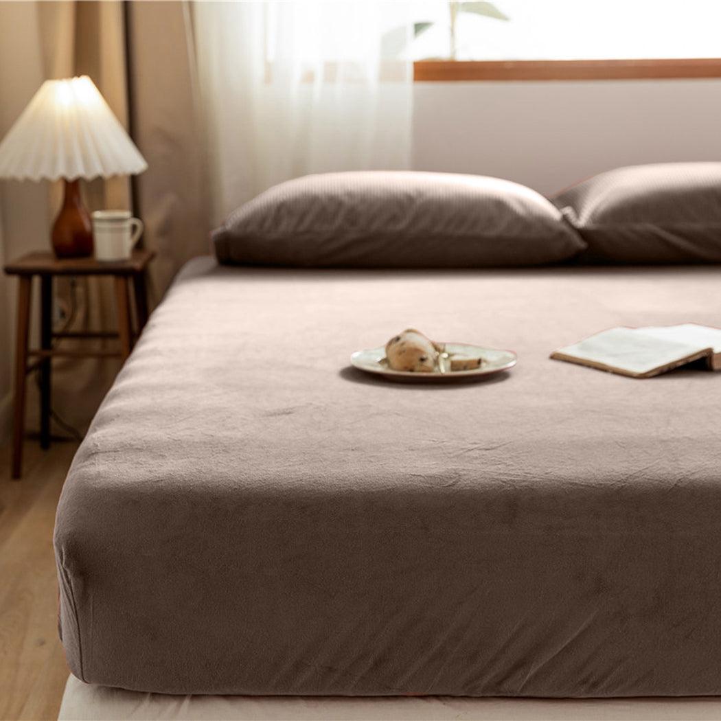 Matras Hoeslaken Velvet Bruin Zand