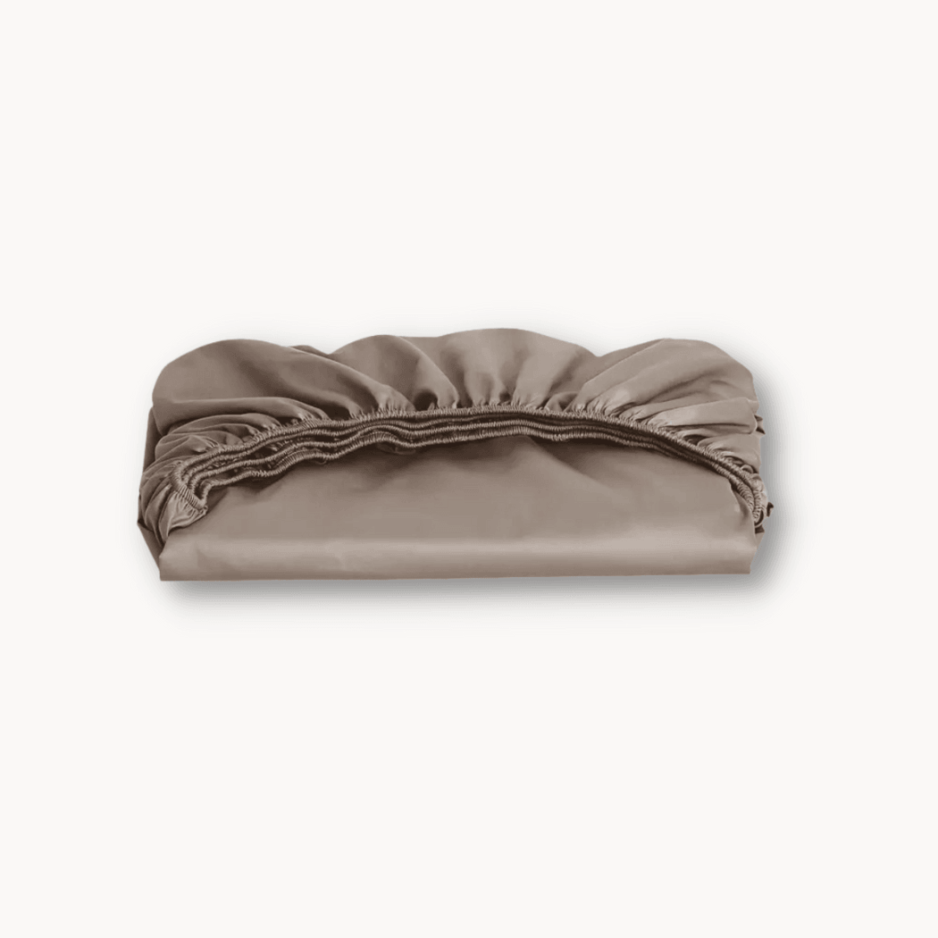 Topper Hoeslaken Katoen Satijn Premium Taupe