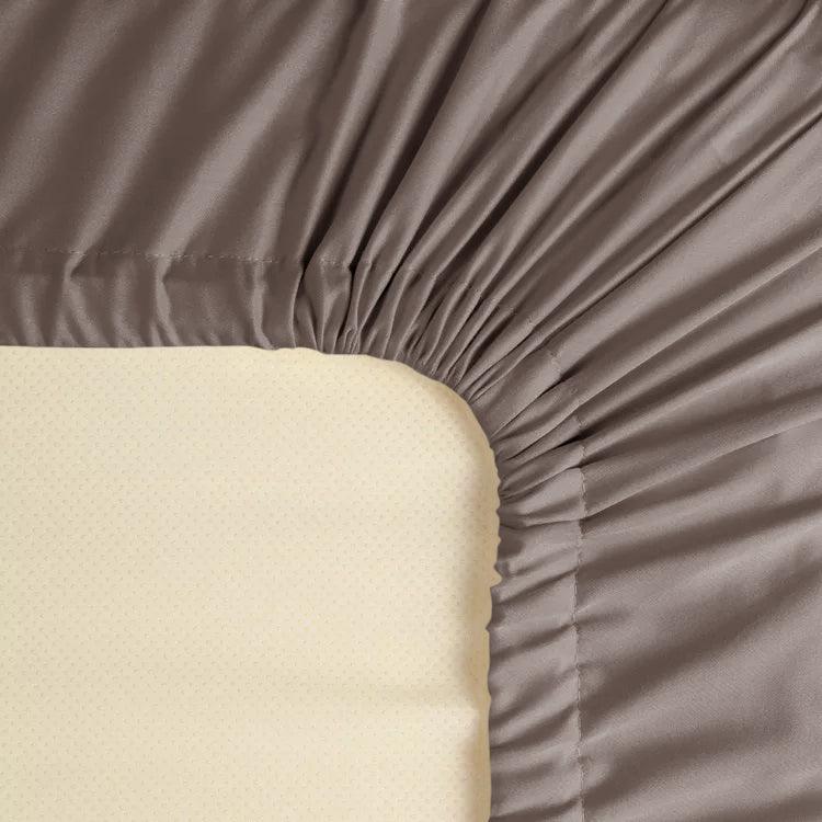 Topper Hoeslaken Katoen Satijn Premium Taupe
