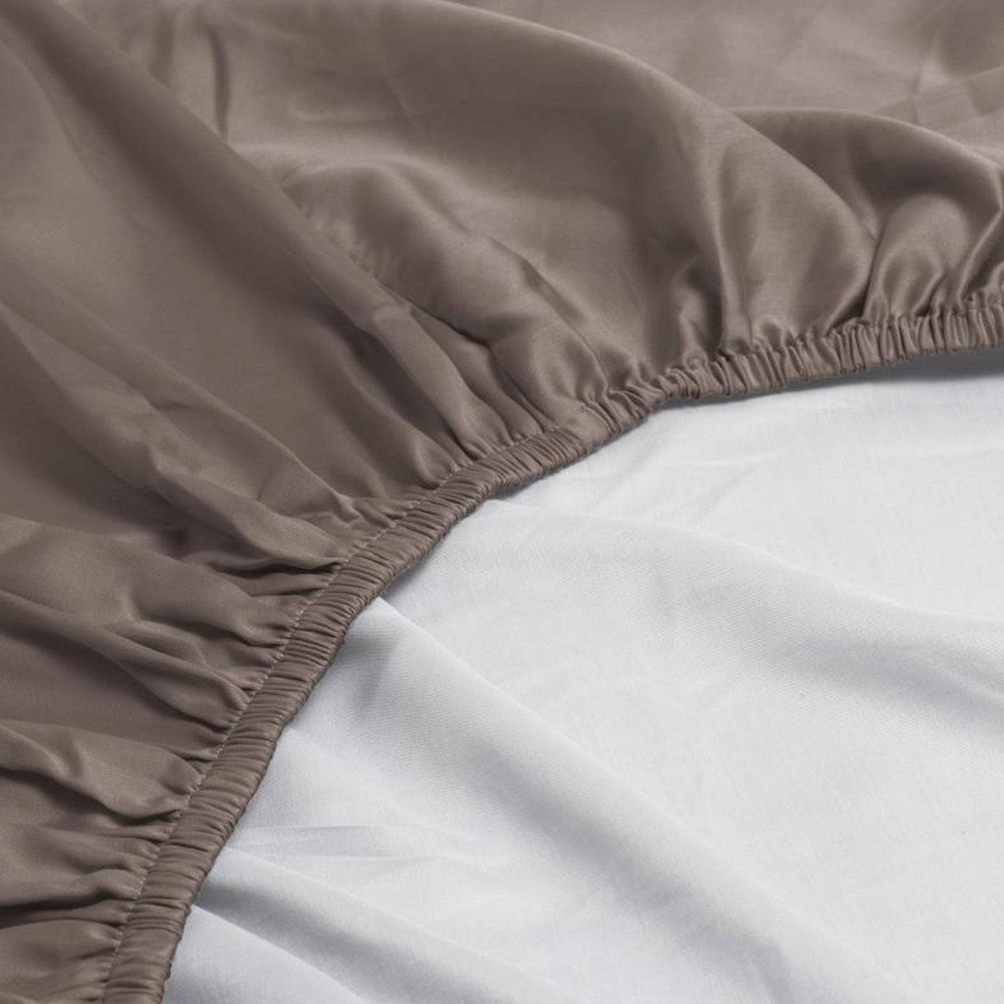 Topper Hoeslaken Katoen Satijn Premium Taupe