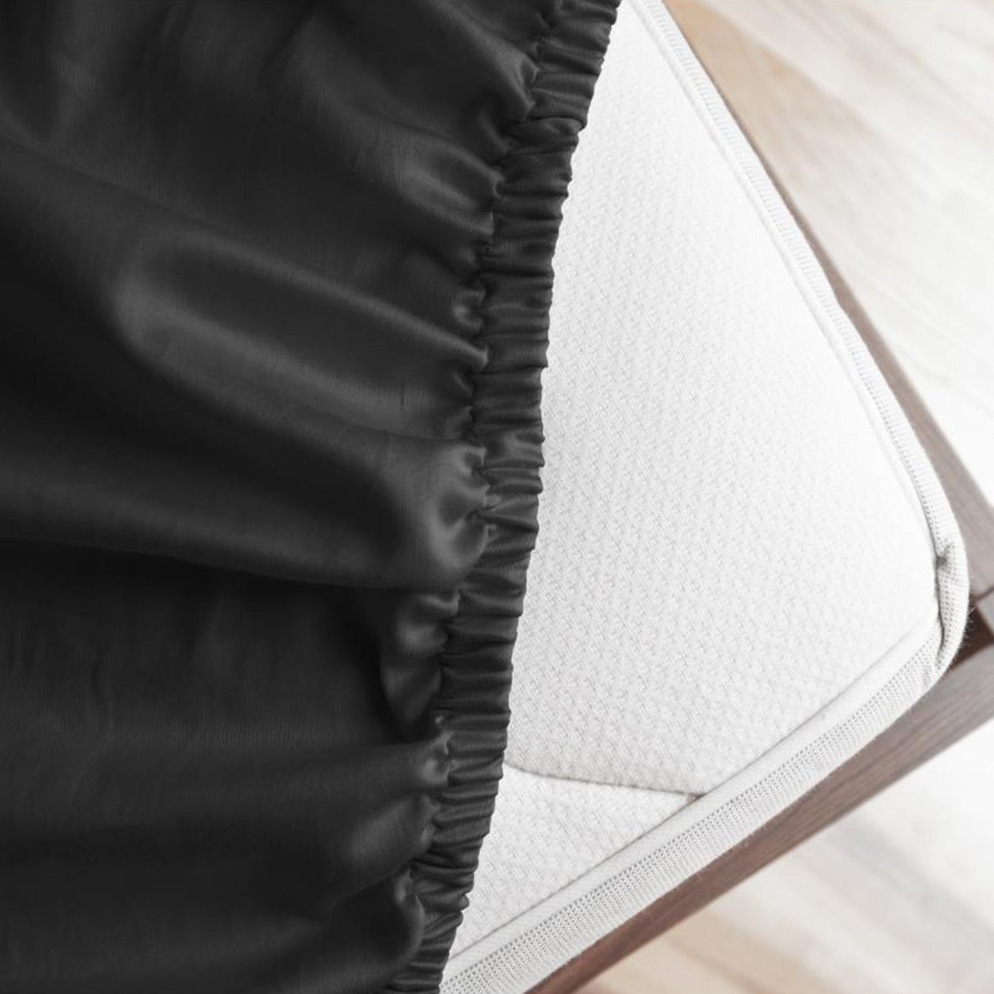 Topper Hoeslaken Katoen Satijn Zwart - Y-NOT | be different