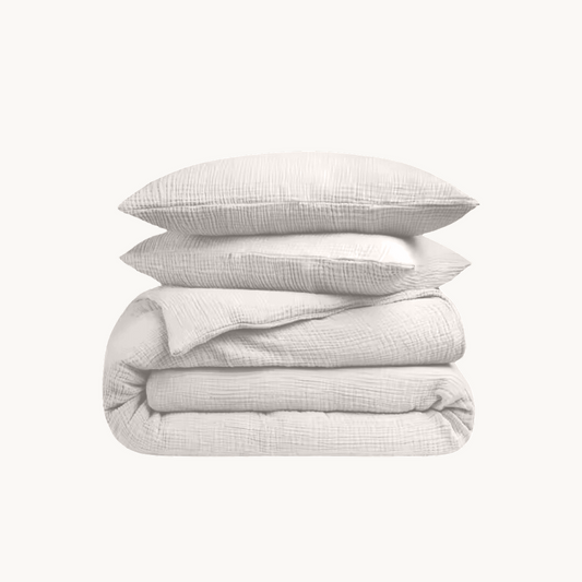 Dekbedovertrek set Katoen Mousseline 220TC Offwhite