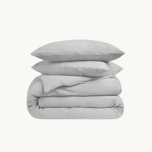 Dekbedovertrek set Katoen Mousseline 220TC Grey