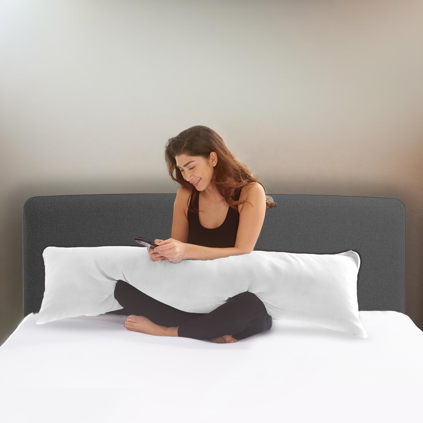 Bodypillow Kussensloop Premium Katoen White 40x145cm