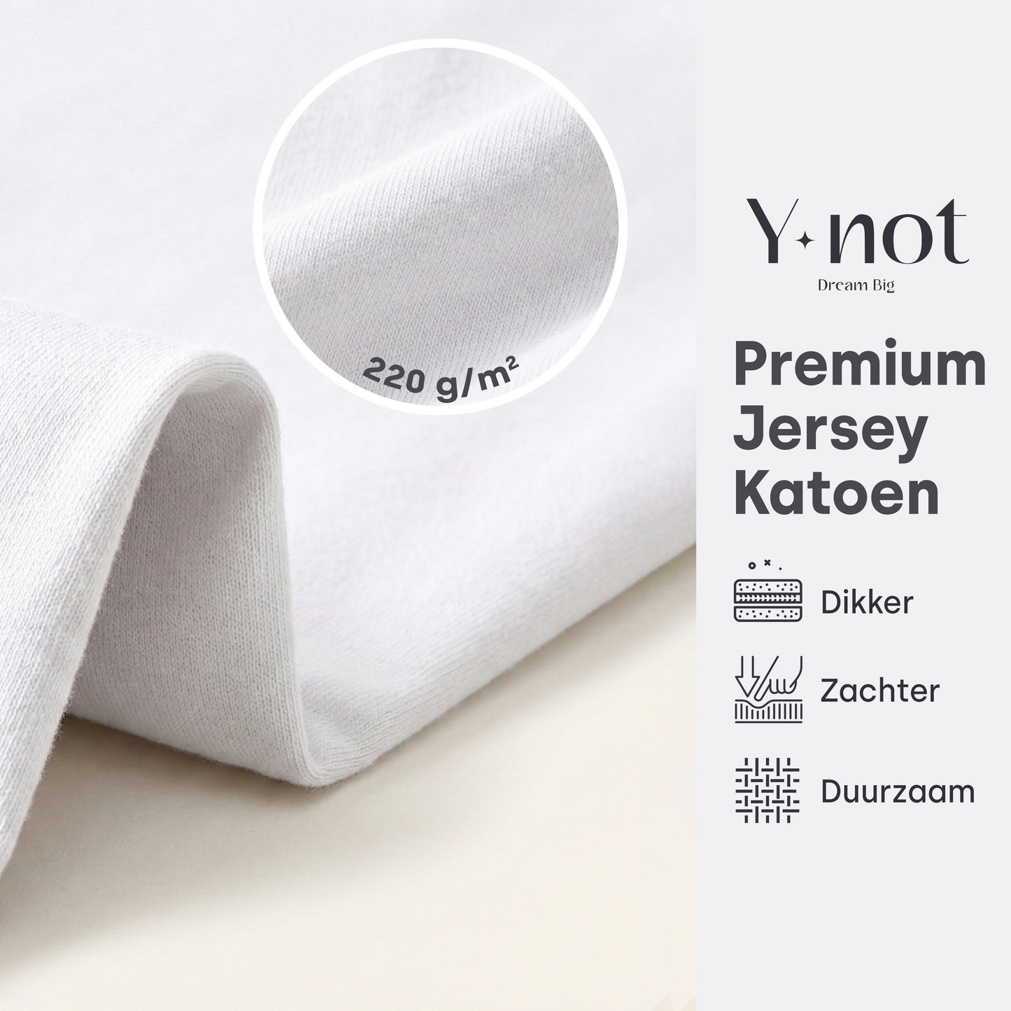 Matras Hoeslaken Premium Dubbel Jersey Katoen Wit