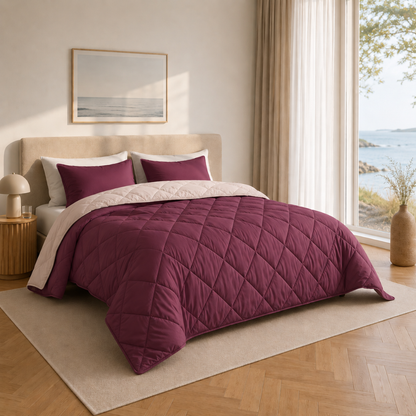 Y-NOT Zomerdekbed Plum / Offwhite