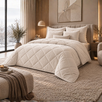Y-NOT Velvet Dekbed Pearl White