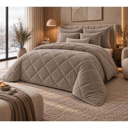 Y-NOT Velvet Dekbed Taupe
