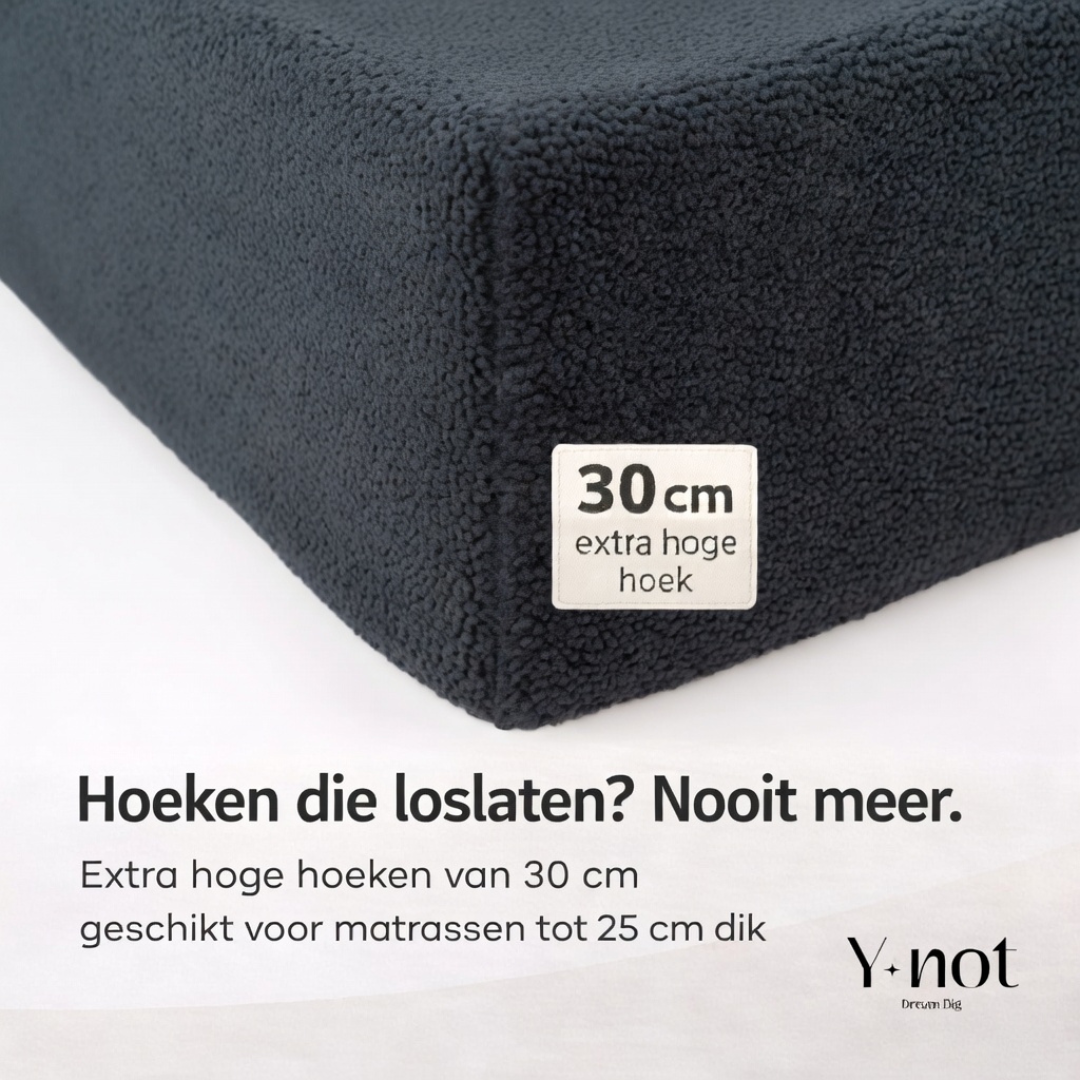 Matras Hoeslaken Teddy -  Jet Black