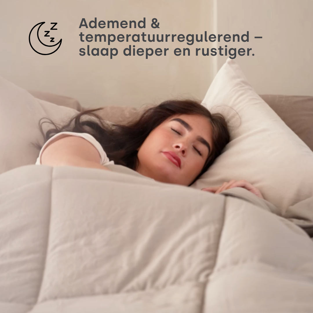 Dekbed Zonder Overtrek Mat Satijn Taupe / Grey