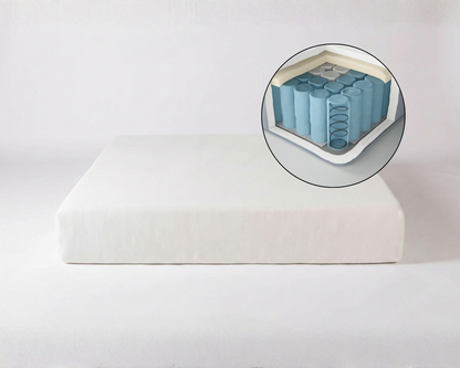 Amore Velvet bed met Opbergruimte + Hybrid Pocket 500 Matras - Nº26 - Pearl White