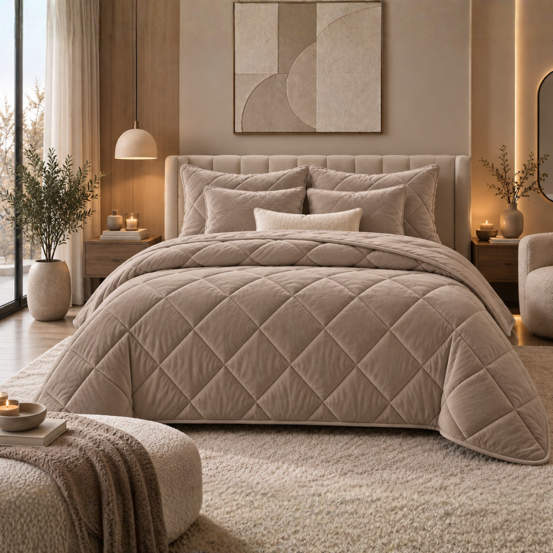 Y-NOT Velvet Dekbed Taupe