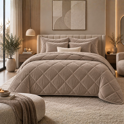 Y-NOT Velvet Dekbed Taupe
