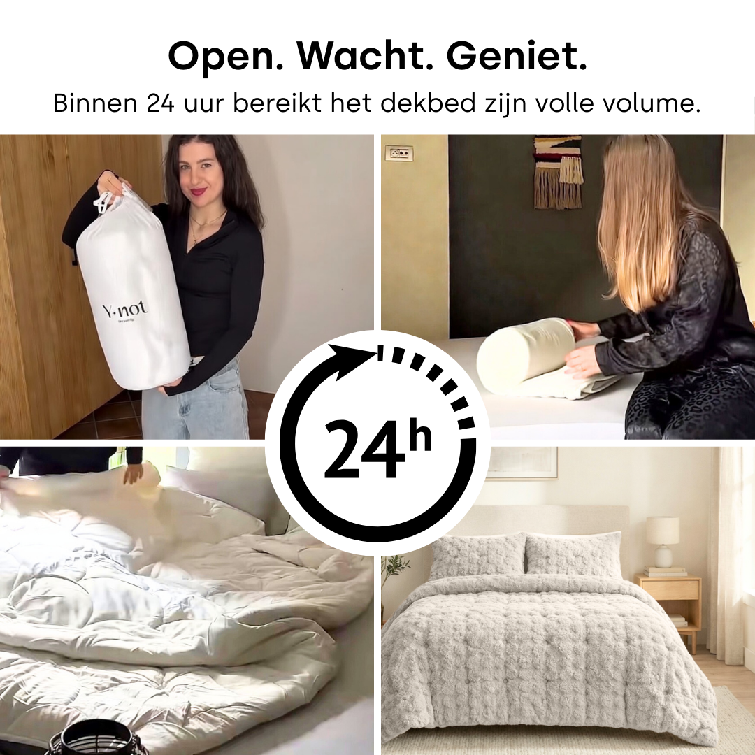 Y-NOT Pom Pom Fur Dekbed Greige