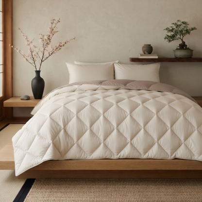 Y-NOT All Year Dekbed Offwhite / Taupe