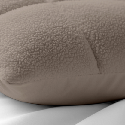 Kussenslopen Vol & Gevoerd Teddy Taupe/Grey  2-Pack 60x70 cm