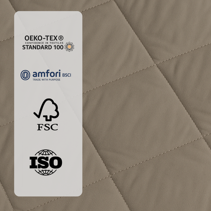 Dekbed Zonder Overtrek Mat Satijn Taupe / Grey