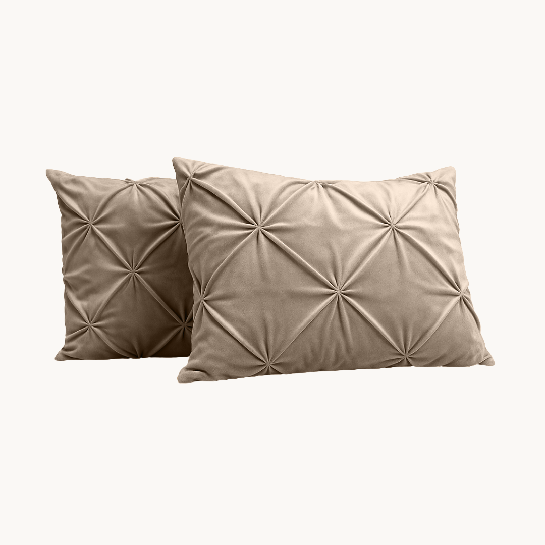 Kussenslopen Velvet™ Diamond Taupe/grey 60x70cm 2-Pack