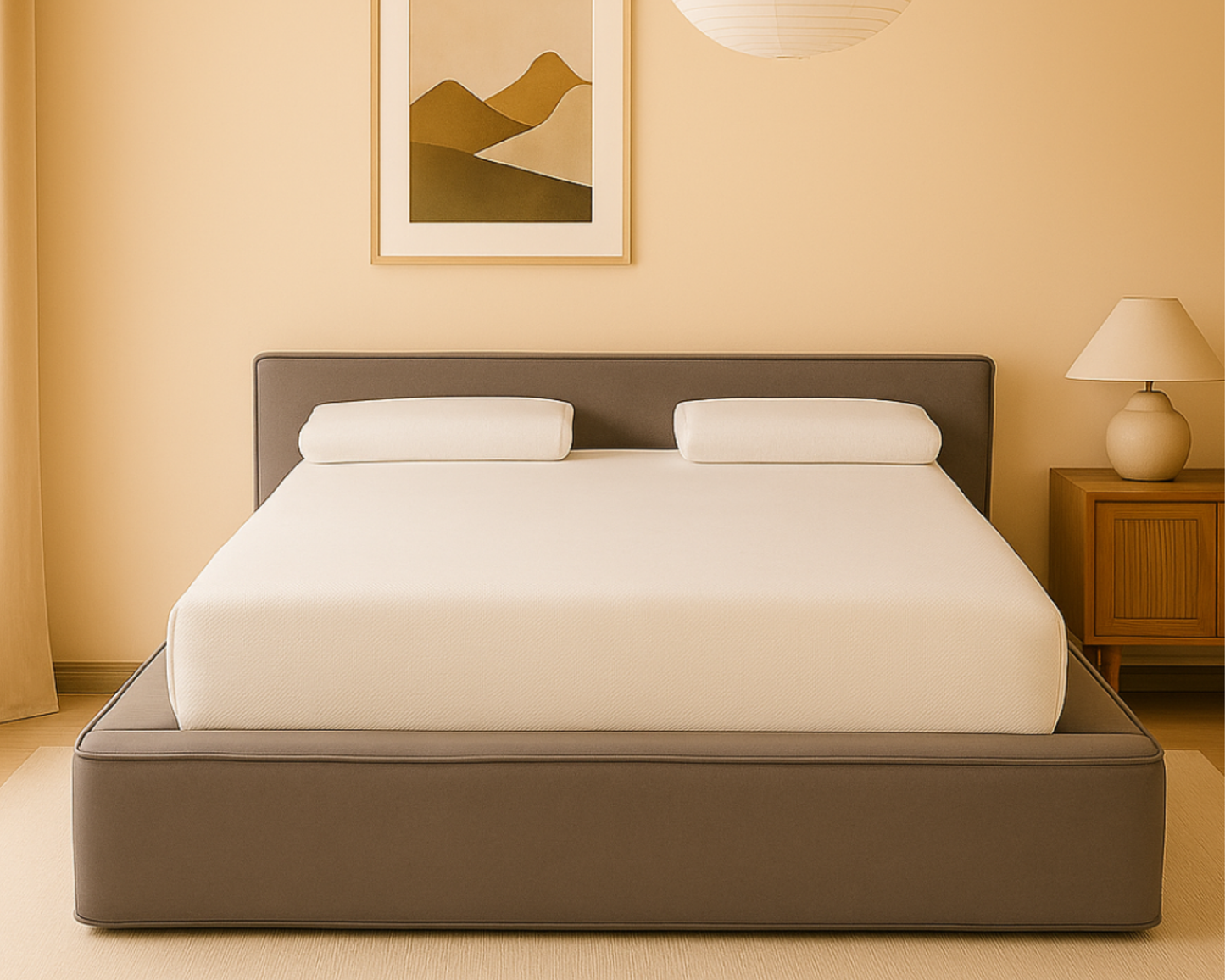 Amore Velvet bed met Opbergruimte + Hybrid Pocket 500 Matras - Nº89 - Taupe/Antra