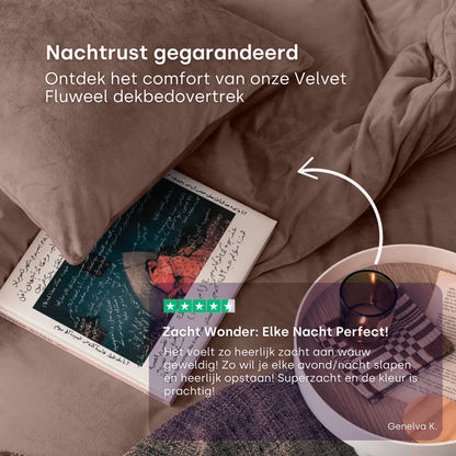 Dekbedovertrek set Fluweel / Velvet™ Coffee Brown