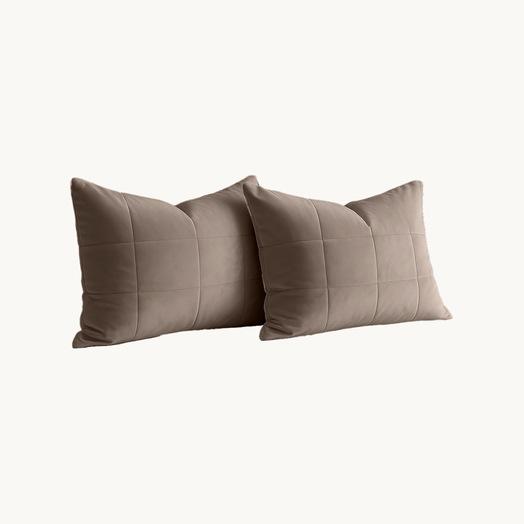 Kussenslopen Vol & Gevoerd Velvet Taupe/Grey 2-Pack 60x70 cm