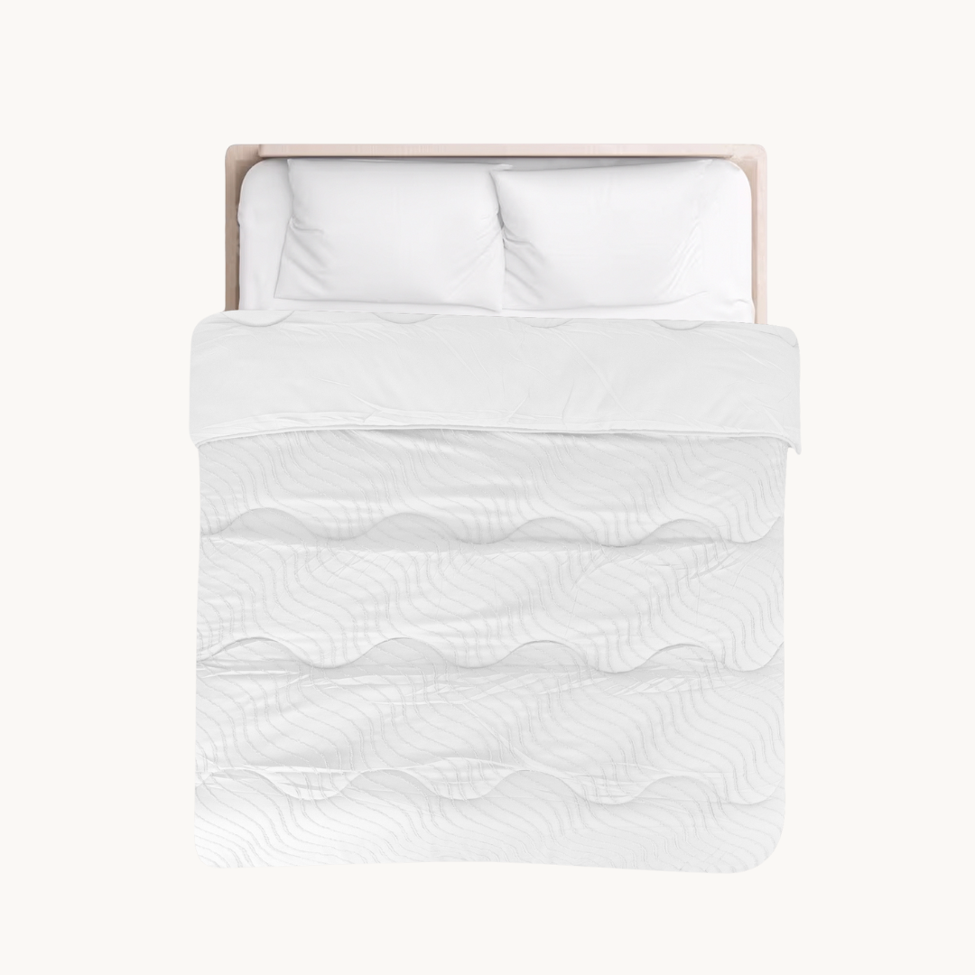 Dekbed Zonder Overtrek Japandi Waves White