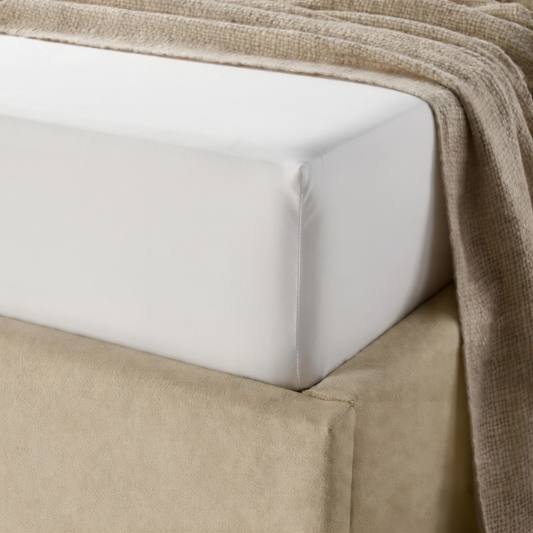 Matras Hoeslaken Premium Katoen Satijn Wit